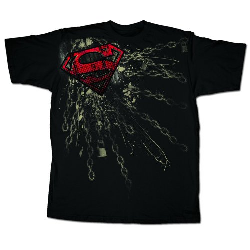  Superman Shackled Logo S Shield Men's Black T-shirt