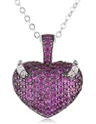 CZ by Kenneth Jay Lane 16+2 4 cttw Devilish Heart Pendant Necklace, 18"