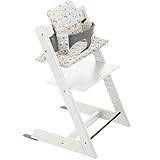 ストッケ トリップトラップ チェアセット チェア:ホワイト ベビーセット:ストームグレー クッション:レトロカーズ 【3個口】