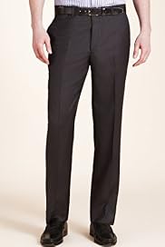 Collezione Luxury Pure Wool Flat Front Trousers
