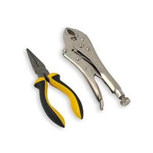 Olympia Tools 10-721 2Pc Pliers Set 6 Long Nose Pliers 7 Curve Jaw Locking Pliers by Olympia