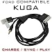 FORD KUGA iPhone / iPad / iTouch 3.5mm Audio and USB Dock Cable / AUX Cable -- Apple Dock Connector to 3.5mm Audio AUX and USB Charge/ Compatible with all models of iPod, iPhone and iPad. Enables charging and playing at the same time. Compatible to Ford Part 1529487 - Ford Audio Cable BT/VC Phone Interface + USB Connect