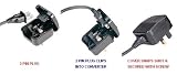 WB American US USA, Canada, China, Japan (2 pin) Equipment or Device to fit use in UK British English (3 Pin) Mains Power Adaptor Adapter Convertor Converter Tourist Visitor Travel Plug, 10A 10 Amps (Black)