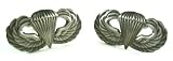 Silver Gunmetal US Paratrooper Wing Military World War Cufflinks