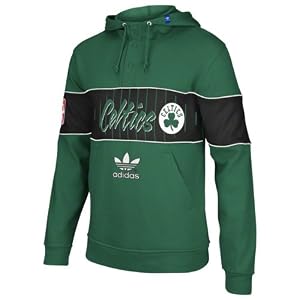 Boston Celtics adidas Originals Snap Pullover Hooded Sweatshirt - Green from Adidas Originals
