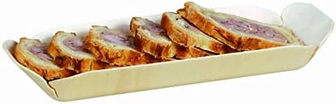 Wooden Serving Tray With Paper 7.8 inch - 400 Pcs Pack