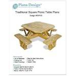 Traditional Square Picnic Table / Benches Woodworking Plans, #ODF03