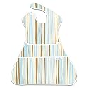 Bumkins Waterproof SuperSized SuperBib - Blue/Chocolate Stripes