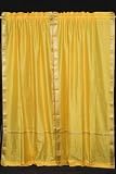 2 Yellow Silk Sari Curtains, Drapes, Panels