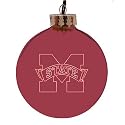 Mississippi State Bulldogs Red Etched Laser Light Ornament
