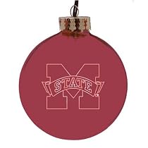 Mississippi State Bulldogs Red Etched Laser Light Ornament