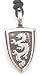 King Dragon Crest Shield Pewter Pendant Necklace