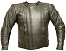 RACER MOTORCYCLE LEATHER HARD ARMOR JACKET Black