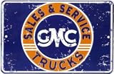 GMC Trucks Sales & Service Tin Sign