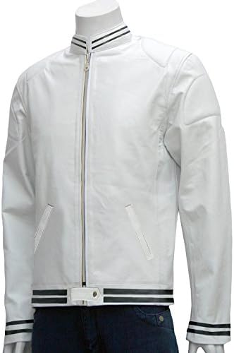 Justin Bieber White Biker Leather Jacket (3XL)
