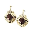 14K Yellow Gold Mozambique Garnet and Diamond Earrings