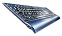 bazoo Blueboard USB Tastatur im Aluminium Look mit integriertem USB Hub und Scherentasten, blau