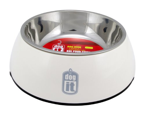 Dogit 2-in-1 Durable Bowl, White, Medium