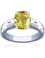 Platinum Cushion Cut Yellow Sapphire Solitaire Ring