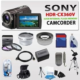 Sony Hdr-cx360v 32gb Internal Flash Memory Camcorder with SSE 8GB Lens Package