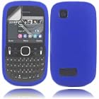 Silicone Case Cover Skin And LCD Screen Protector For Nokia Asha 200 201 / Blue