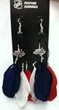 Washington Capitals Feather Hook Earrings with Charms