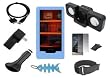 9 Items Accessory Combo Kit for Microsoft Zune HD 16GB / 32GB Series: Includes Blue Silicone Skin Case + LCD Screen Protector + Black Belt Clip + Armband + USB Home / Travel Charger, USB Car Charger, USB 2in1 Data Sync Cable, Mini Foldable Speakers and Light Blue Fishbone Style Keychain
