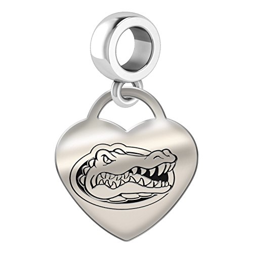 Florida Gators Heart Dangle Charm Fits All European Style Bead Charm Bracelets