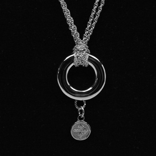 NFL LogoArt Pittsburgh Steelers Ladies Halo Sterling Silver Necklace