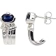 14K White Gold Sapphire and Diamond Earrings