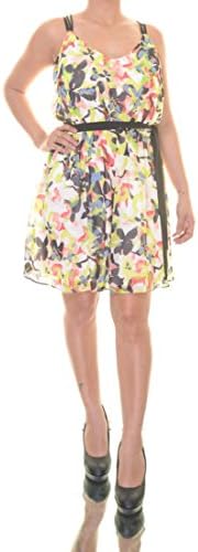 Byer Womens Chiffon Floral Print Casual Dress Multi L