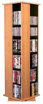 4 Sided Oak Finish Revolving Multi-Media Tower 4 Sided Oak Finish Revolving Multi-Media Tower