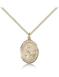 Free Engraving Included Medal-Gold Filled St. Saint Maria Goretti Pendant 3/4" 8208GF--w/18" Chain w/Box Teenage Girls