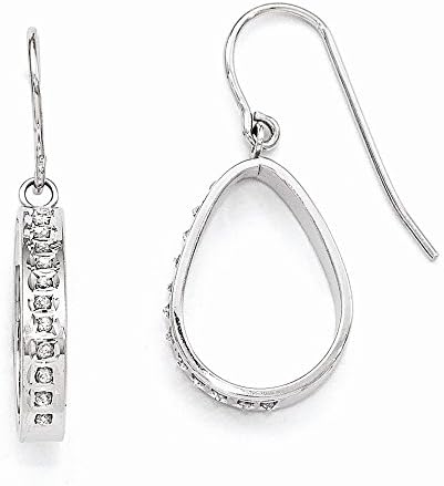 Sterling Silver Diamond Mystique Teardrop Dangle Earrings
