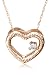 14k Rose Gold Diamond Textured Heart Pendant (.03 cttw, J Color, I2 Clarity), 18"
