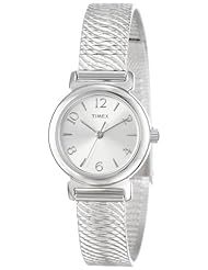 Timex Womens T2P3079J Dress Mini Round Silver-Tone Stainless Steel Bracelet Watch