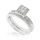 14K White Gold 5/8ctw Princess Diamond Wedding Set (HI/I1)