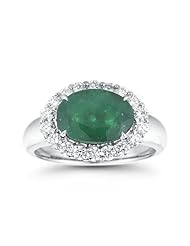 Lovely Emerald Ring with F/VS Diamond