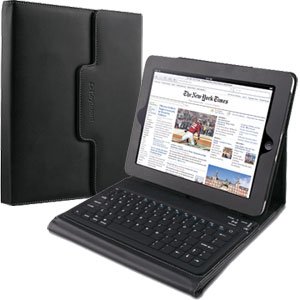 i-Keyboard Book-Style Case with Built In Bluetooth Wireless iPad Keyboard