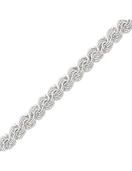 Sterling Silver 8 Inch Hollow Polished Fancy Link Bracelet - 8 Inch