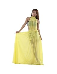 Sexy  Backless Chiffon Halter Full Length  Ball Gown Evening Dress/Party Dress/Maxi Dress 