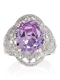 GUESS Silver/Purple Round Ring Size 8, SILVER