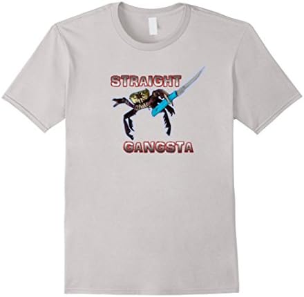 Men's Premium Straight Gansta Crab Funny T-shirt 3XL Silver