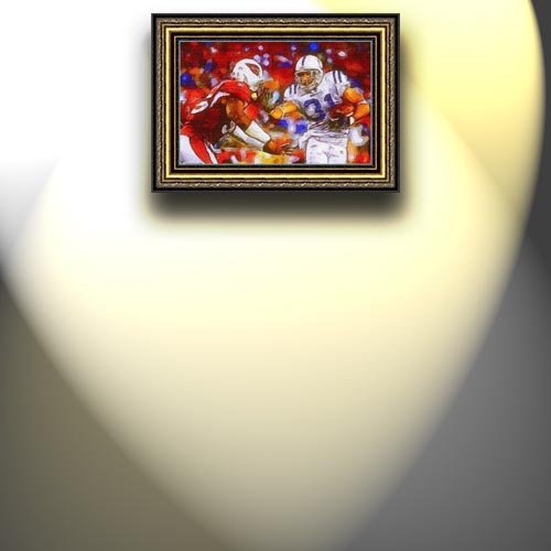 Completely Handpainted American Football Sport Painting, Custom Order FL9797, Oil on Canvas, with Option to Paint Jerry, Brett & Co. from Any Other Favorite Photograph or Picture, Unframed, Size 15'' x 23