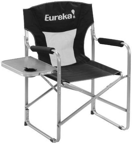 Eureka 2571117 Directors Chair with Side Table Black Fold Up Outdoor Chair NEW