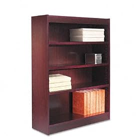 Traditional Square Corner Veneer Bookcase, Four Shelf, 48 High, Mahogany (ALE14862)... by Alera