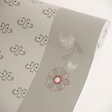 Floral Gray Border - Vinyl Self-Adhesive Wallpaper Prepasted Wall stickers Wall Decor (Roll)