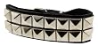 2 Rows of Pryamid Shaped Studs Leather Wrist Band Bracelet