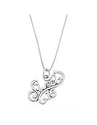 Sterling Silver One Sided Cursive Sweet 16 Necklace