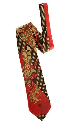 Abundance Woven Tie in deep orange, gold
